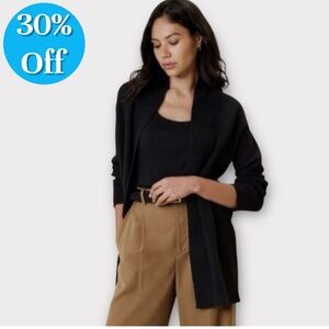 ❄️🆕 Banana Republic Factory Open Cardigan Tunic Length. Black. Size XS. NWT.